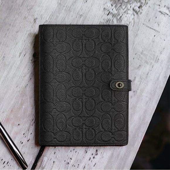 Coach | Office | Coach Signature Leather Notebook | Poshmark